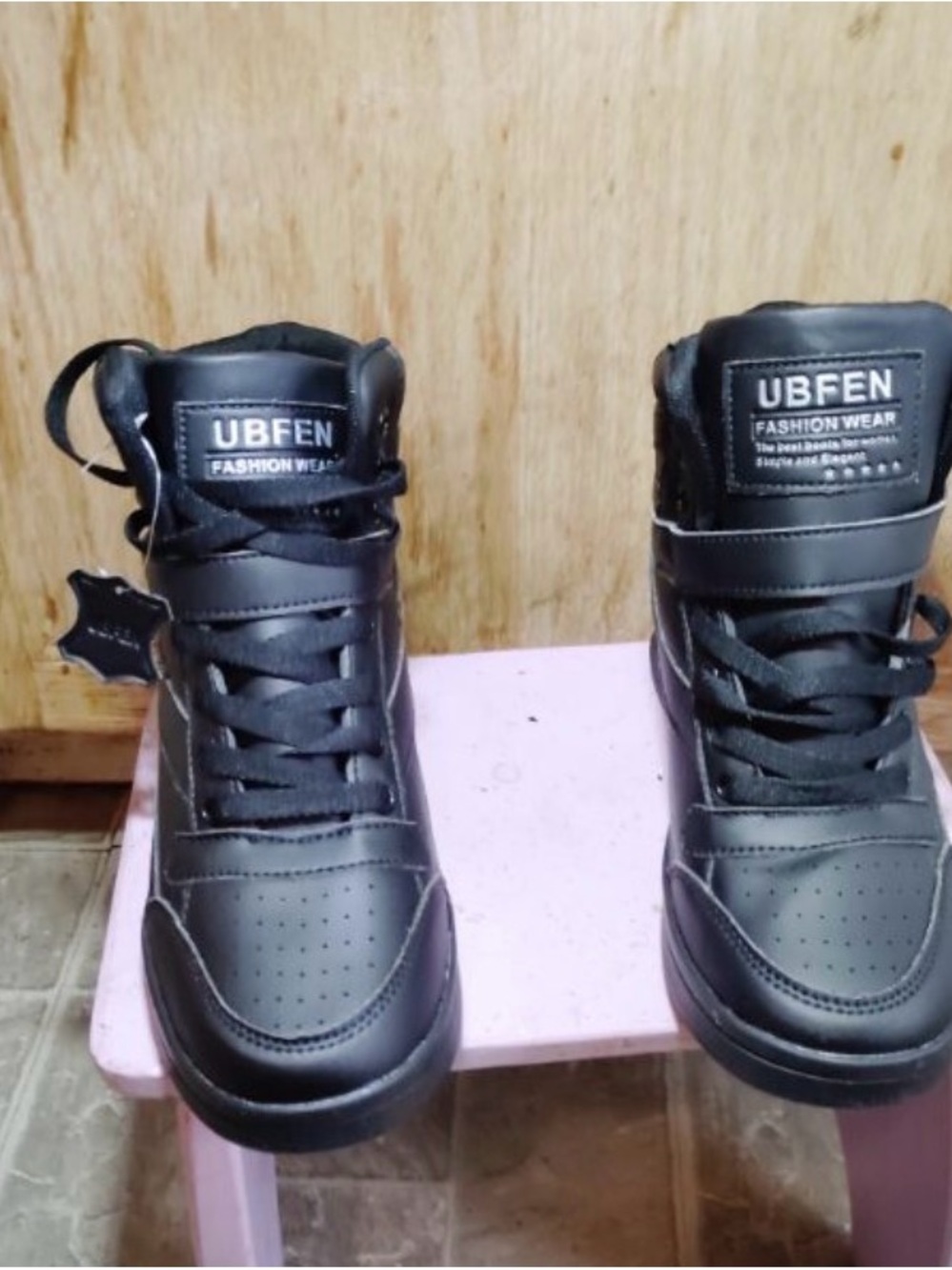 Women's Black Athletic High-Top Sneakers
